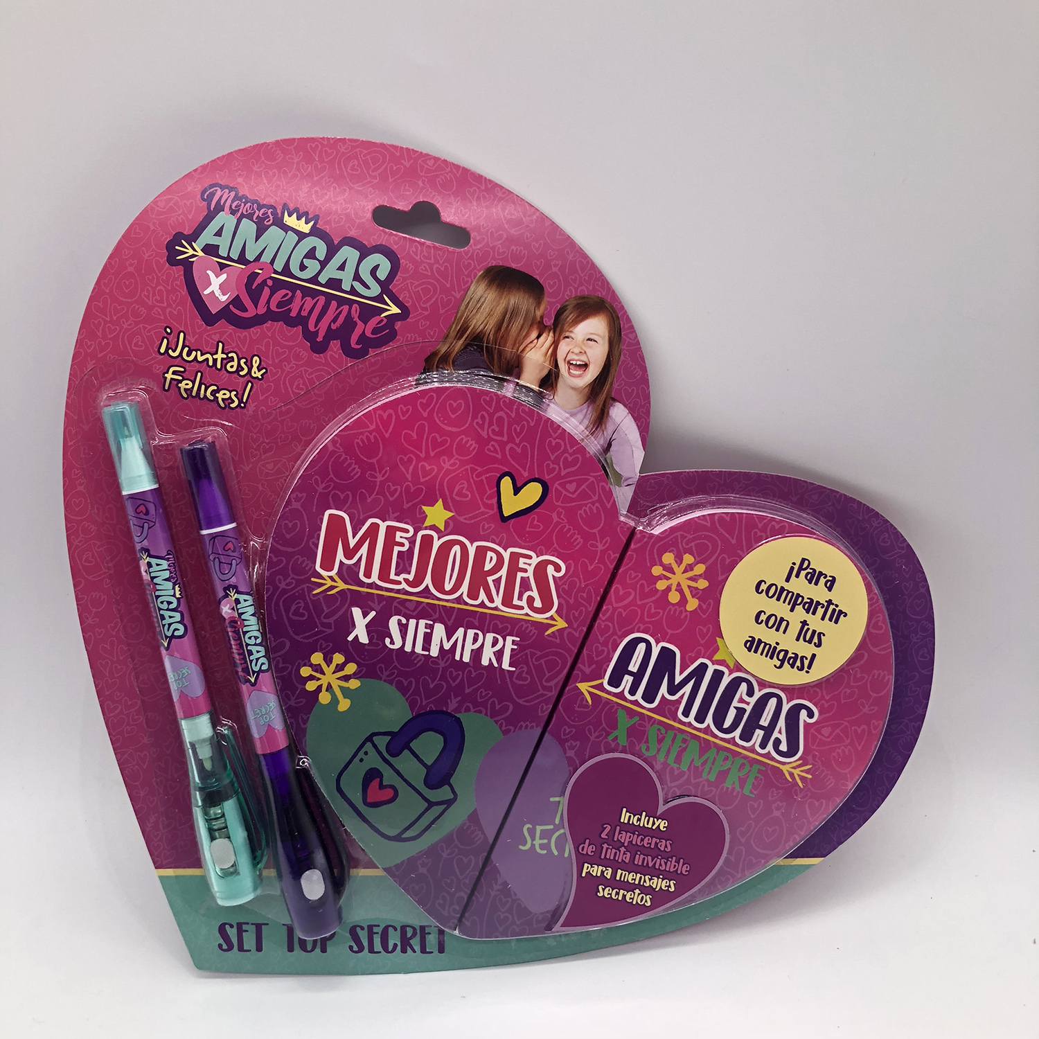 Heart notebook with spy pen